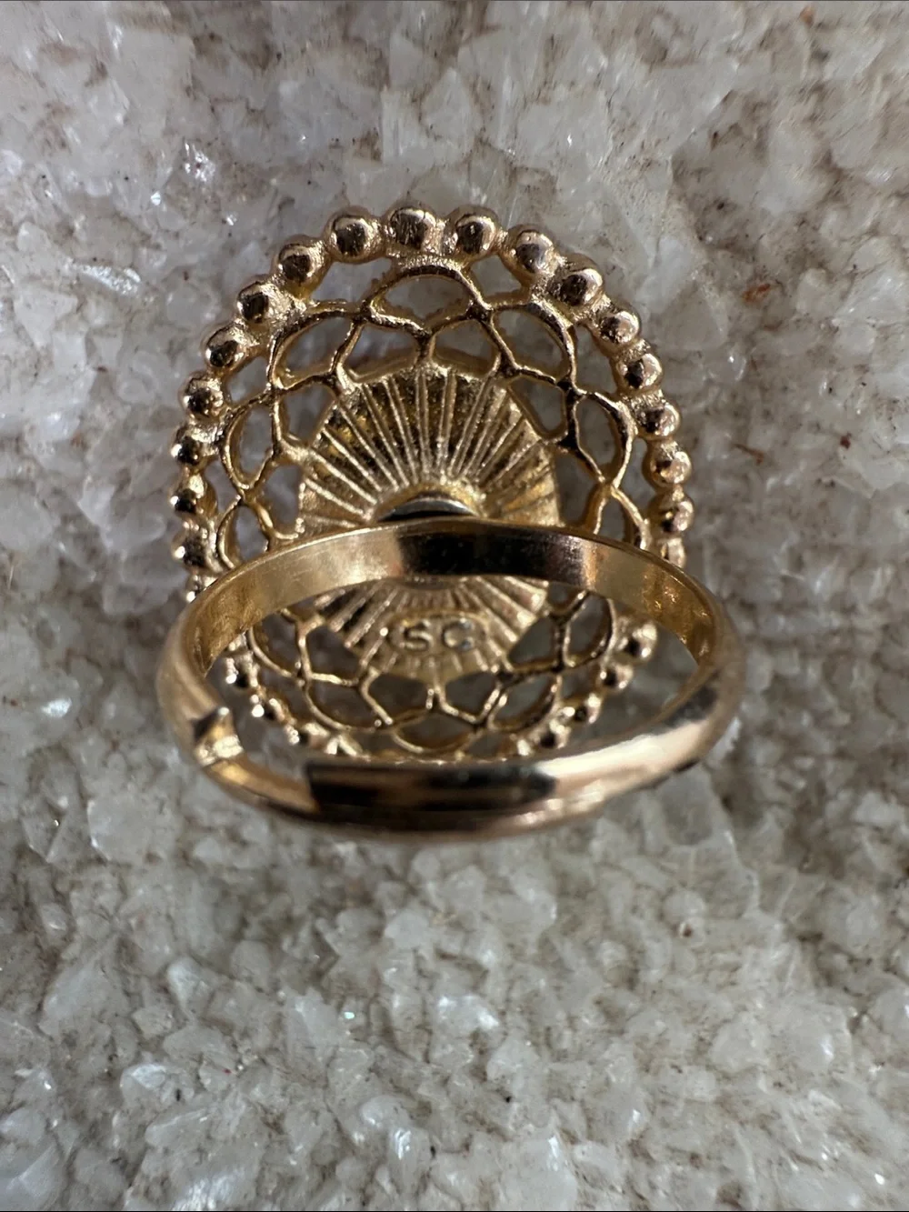Vintage Sarah Coventry Cameo in Gold-Tone with Sky Blue Oval